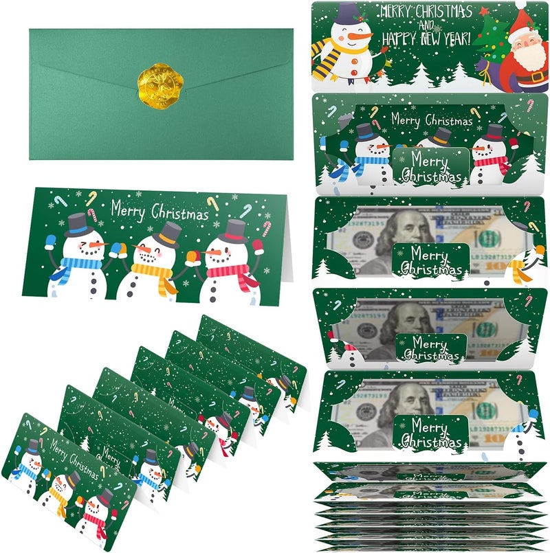 Jaywayang Christmas Money or Gift Card Holder with 10 Slots, Surprise Cash Envelope Holders for Men Women Girls Boys (Green) - Image 1
